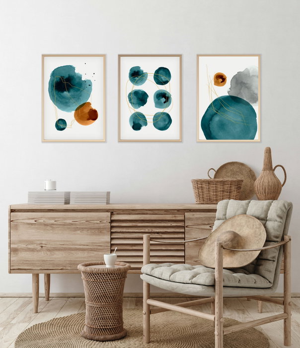 Wallity Huhu117 Cuadro Decorativo enmarcado en MDF (3 Piezas) 30 x 40 cm Wallity Huhu117 Cuadro Decorativo enmarcado en MDF (3 Piezas) 30 x 40 cm